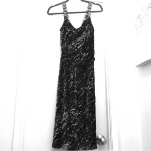 Velvet and silk Badgley Mischka dress